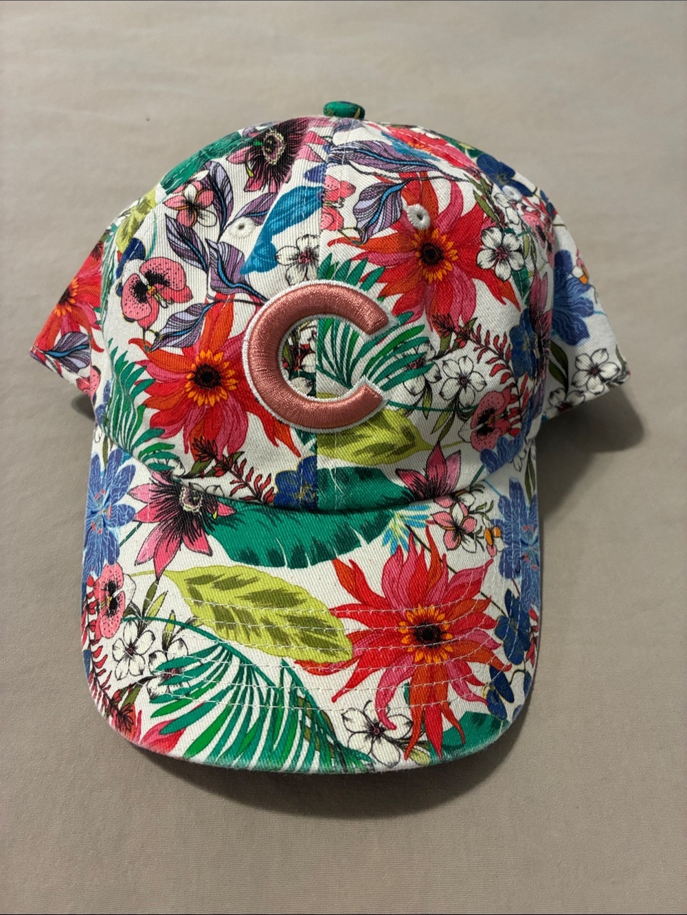 Cubs Baseball Cap - Floral/Multicolor - Worn one time/one game!